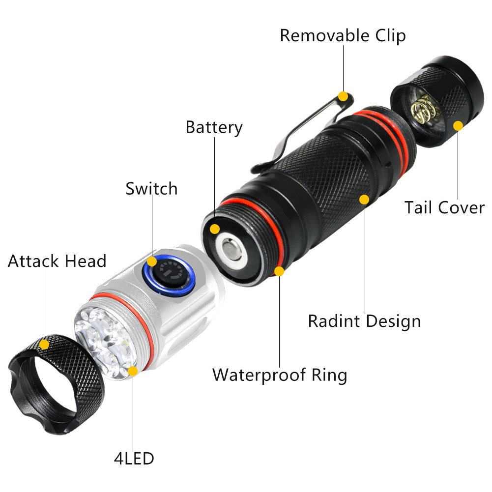 new  G2 high power waterproof IPX5  indicator strong Light USB rechargeable  charging strong light  torch flashlight