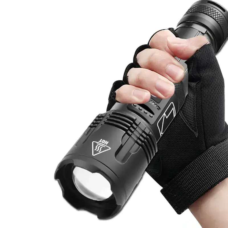 2023 new design Powerful LED Flashlight USB Rechargeable LED Torch XHP99 Hand Lamp 26650 Power Display led camping light