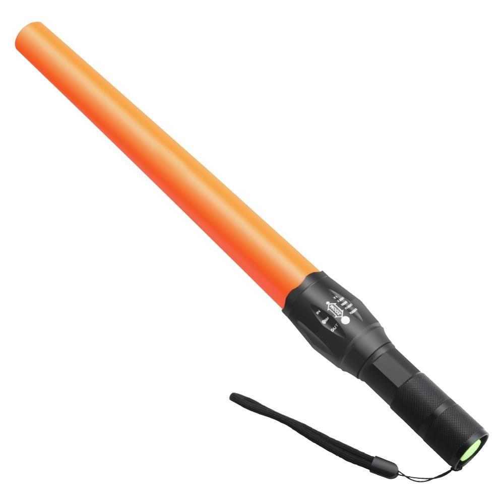 Hot Selling Traffic Signal Baton Wand Rechargeable LED Flashlight 5 Modes Zoomable Flash Light 18650