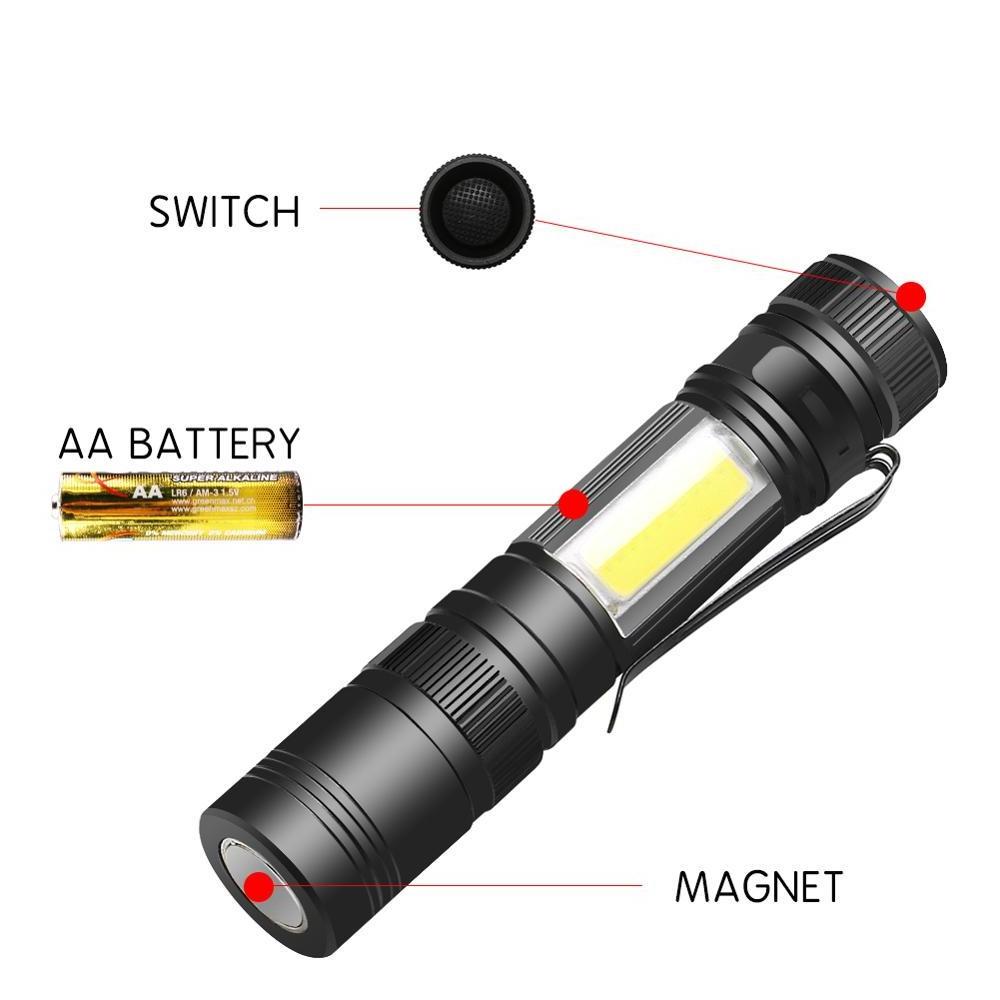 New Arrival Mini COB Flashlight Torch with 3 Screwdrivers Tool Tail with Magnet Flash Light Torch Lamp Work Light