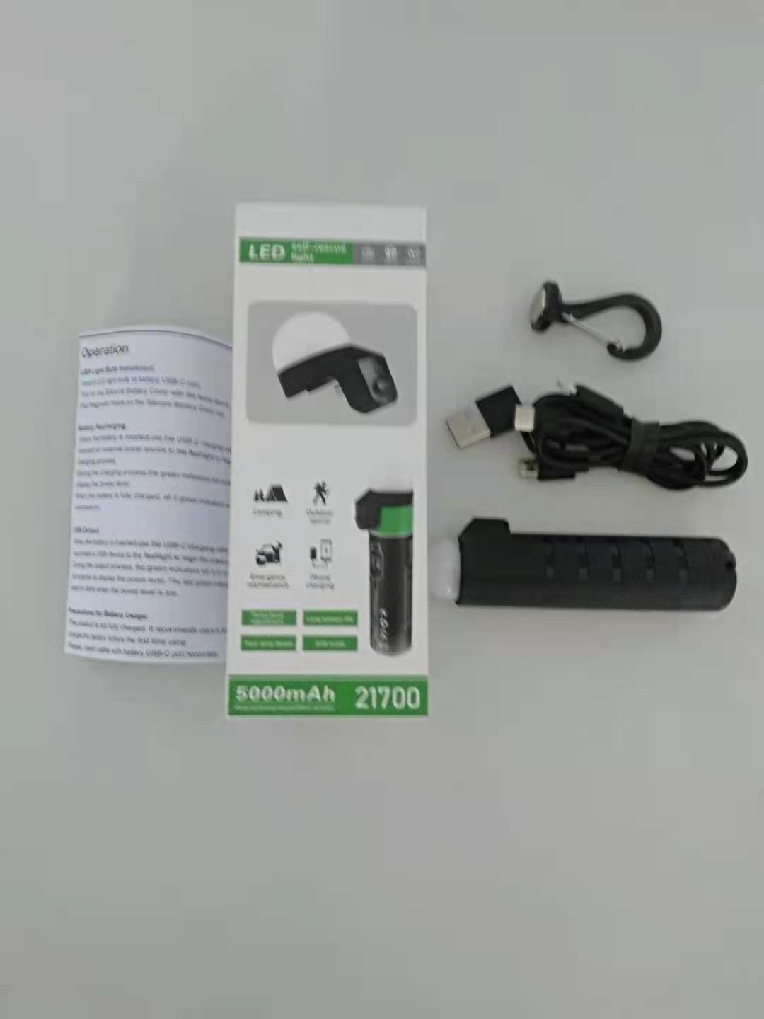 led self-rescue 4 modes IPX5 waterproof  5000mAh 21700 lithium battery power bank charging 3 way USB charging  flashlight