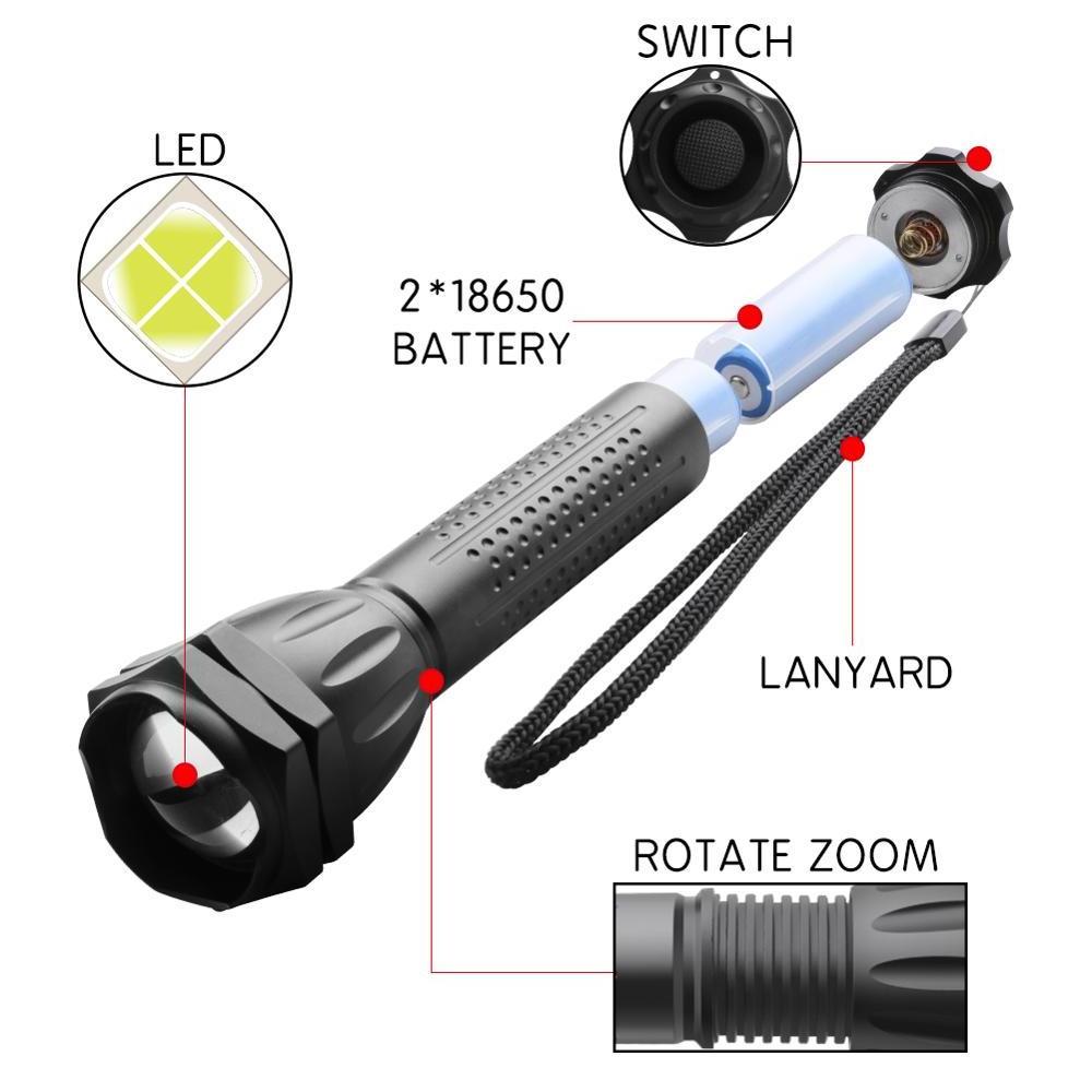 LED Rechargeable Flashlight XHP-50 linterna torch 4000 lumens 18650 Battery Outdoor Camping Powerful Led Flashlight