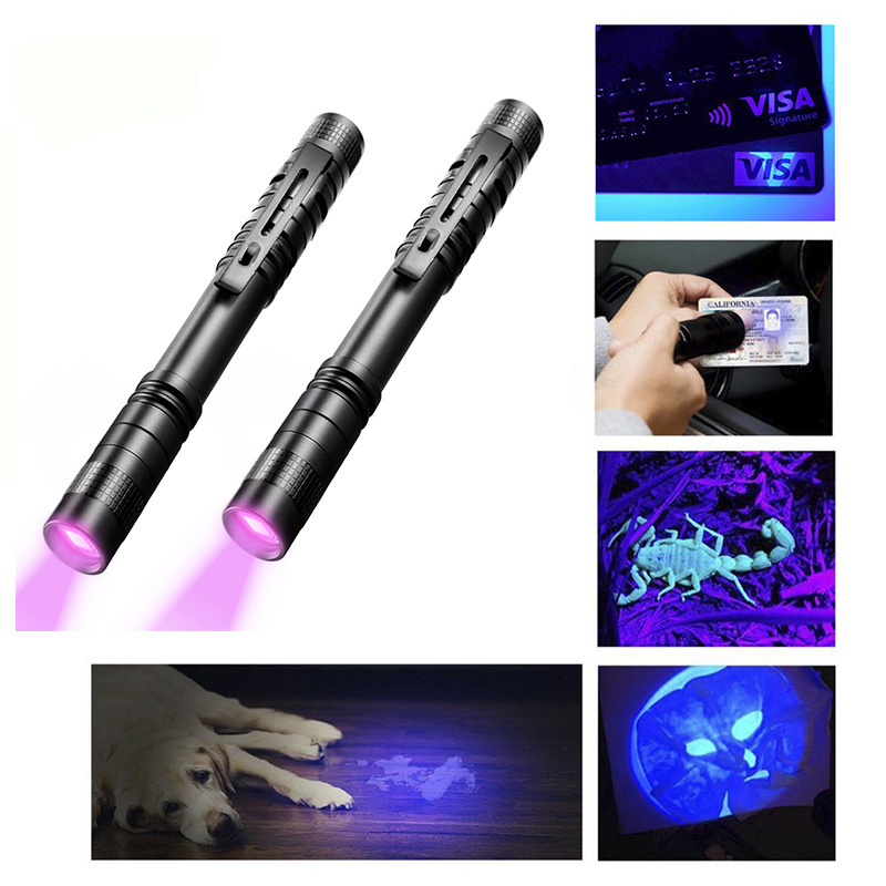 Hot Sale Aluminum waterproof IPX5  Pocket Best Outdoor 365nm Scorpion led UV Flashlight Torch ultraviolet light