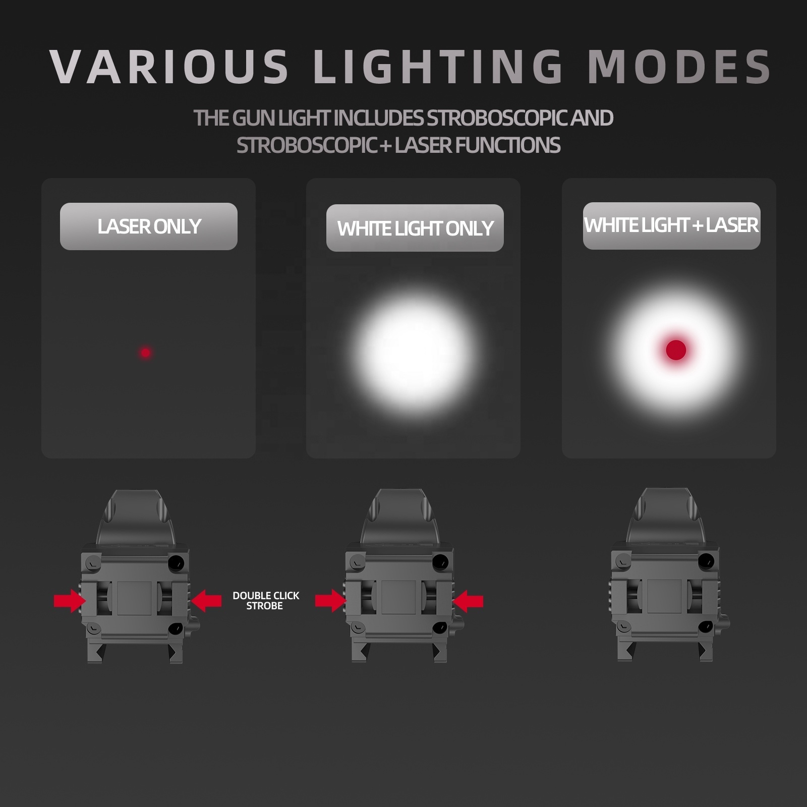 New 10W aluminum alloy  double switch control built-in lithium polymer strong anti-fall laser IP54 led Tactical Flashlight