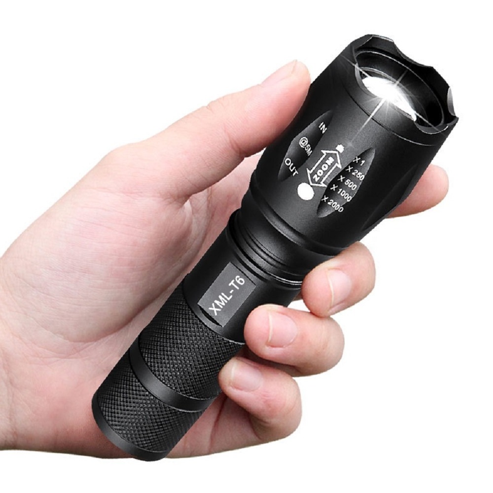 Cheap OEM Black Aluminum Tactical Mini Flashlights Pocket Torch Light 10W Xml T6 Zoom Mini Led Flashlight