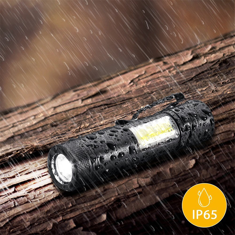 high-quality Mini 500 Lumens Handheld Light Waterproof COB LED Flashlight 3 Modes LED Torch