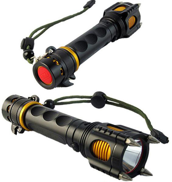 High power new design waterproof IPX5 Multi-function Adjustable Zoom Self Defense Rechargeable Led Flashlight