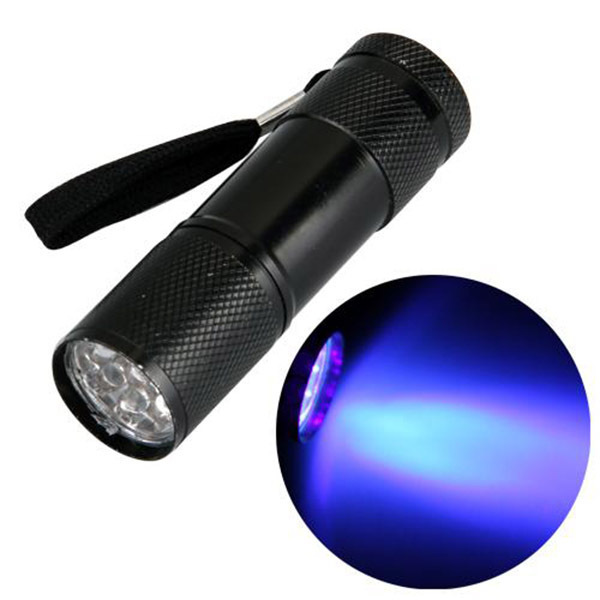 9 LED small portable professional UV flashlight 395NM  UV blacklight flashlight UV purple linternas LED flash Torch