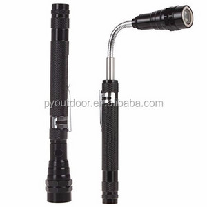 New mini waterproof IPX4 Aluminum Alloy LED  torch Flashlight with Extendable Head - Magnetic Pick up Tool