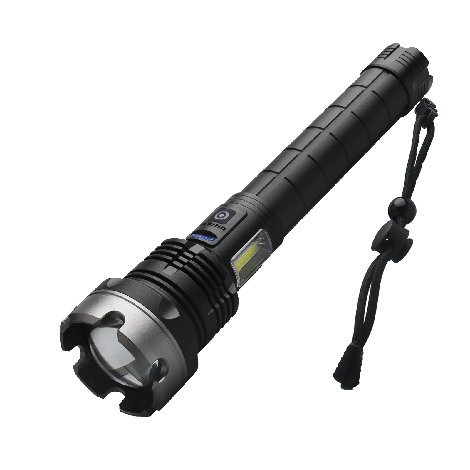 Super bright  XHP90 USB charging 7-step telescopic focusing  waterproof 5000 lumen rechargeable  COB  flashlight