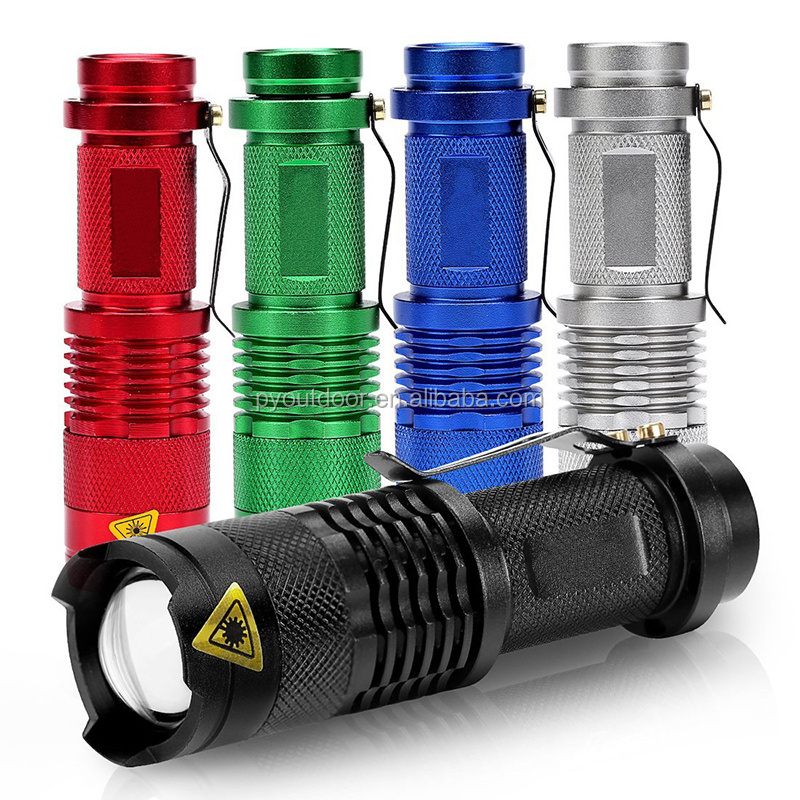 Mini  waterproof IPX5 1000 lumens 3 working modes zoomable tactical torch flashlight set with 14500 li-on battery and charger