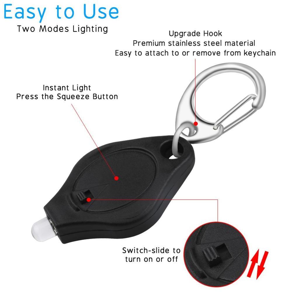 Mini Pocket Keychain Flashlight Micro LED Squeeze Light Outdoor Camping Ultra Bright Emergency Key Ring Light Torch Lamp