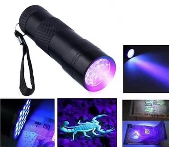 9 LED small portable professional UV flashlight 395NM  UV blacklight flashlight UV purple linternas LED flash Torch