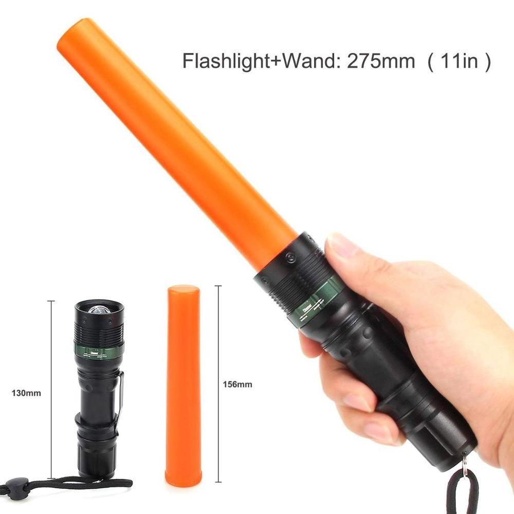 Waterproof IPX5  LED Safety Signal baton  Wand Work Light Zoom Flashlight Emergency Lamp for Traffic