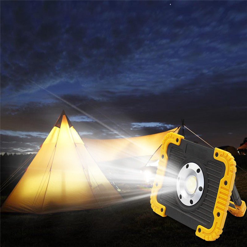 Rechargeable 10W 750 Lumens Battery Powered Flood Lights USB input output aldi portable cob led work light