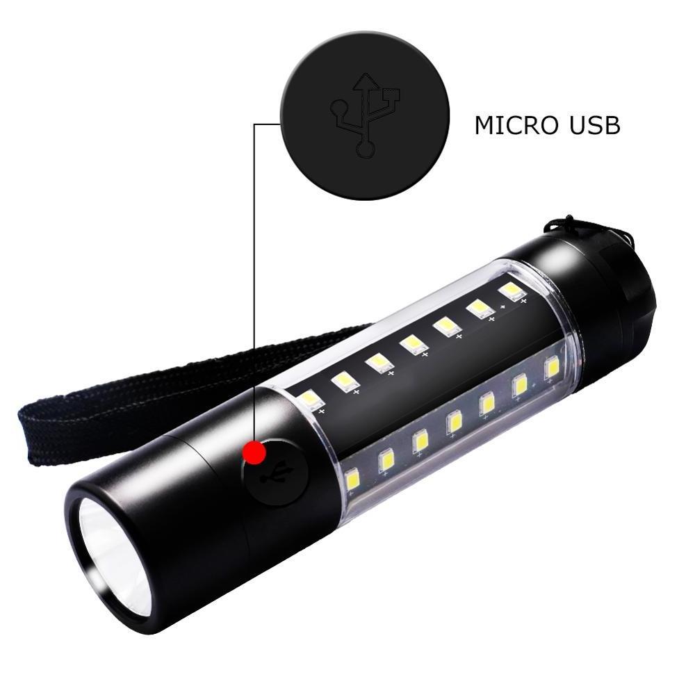 Hot sell New USB Charging waterproof  LED Flashlight Aluminum Alloy and ABS Long Lighting Distance led  Torch  flashlight