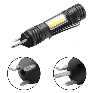 New Arrival Mini COB Flashlight Torch with 3 Screwdrivers Tool Tail with Magnet Flash Light Torch Lamp Work Light