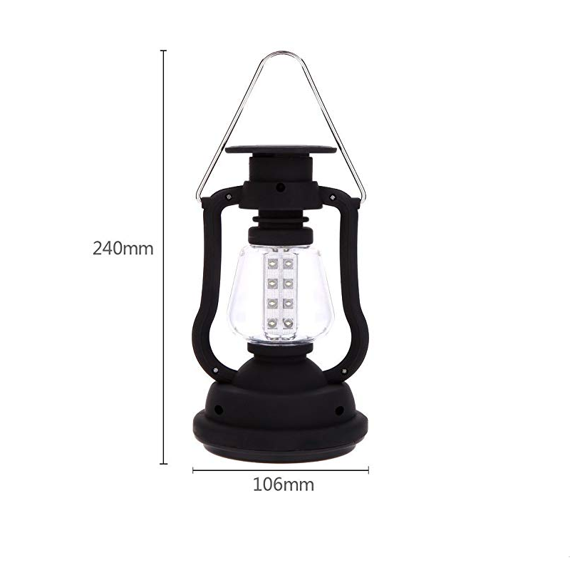 Hot sell High Brightness Portable Outdoor 16 leds Solar and Hand Crank light Lantern lamp for Hiking Camping