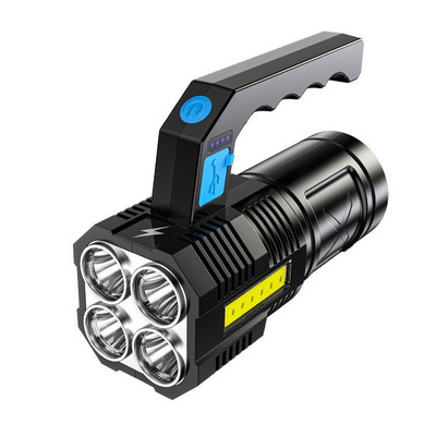 New 4led USB rechargeable flashlight cob side light multifunctional strong light flashlight outdoor LED portable household