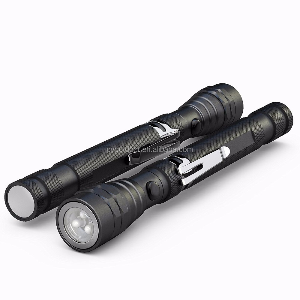 New mini waterproof IPX4 Aluminum Alloy LED  torch Flashlight with Extendable Head - Magnetic Pick up Tool