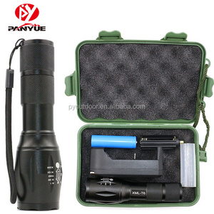 High Power 1000 lumens  Camp Waterproof Flash Light Set Powerful USB Rechargeable  Tactical Torches Flashlights