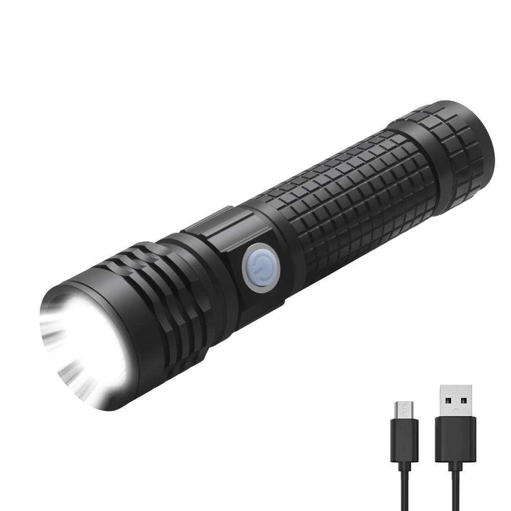 PANYUE Multi Functional XML-T6 LED Flashlight USB Flashlight 18650 Zoomable Flash Light for bike COB Work Light