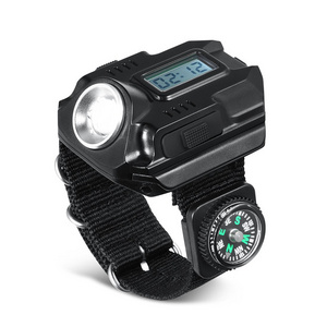 Portable XPE  LED Wrist Watch Flashlight Torch Light USB Charging Tactical Rechargeable Sports Running lighting