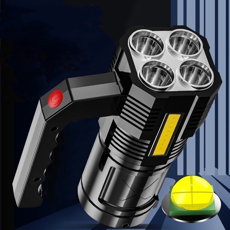 New 4led USB rechargeable flashlight cob side light multifunctional strong light flashlight outdoor LED portable household