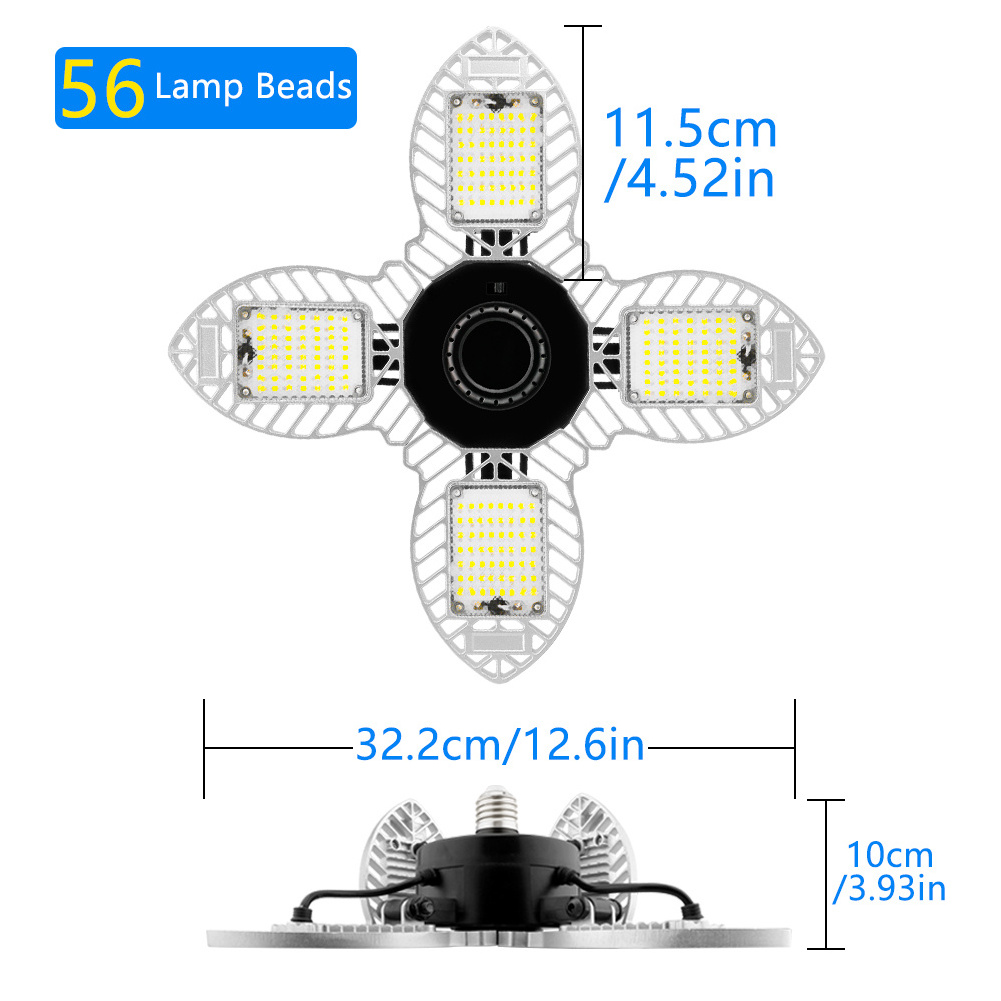 New Super Bright   224 LED 2835 SMD    12000 lumens  LED 120W  Led Ceiling Garage Lamp Deformable Led Folding Garage Light