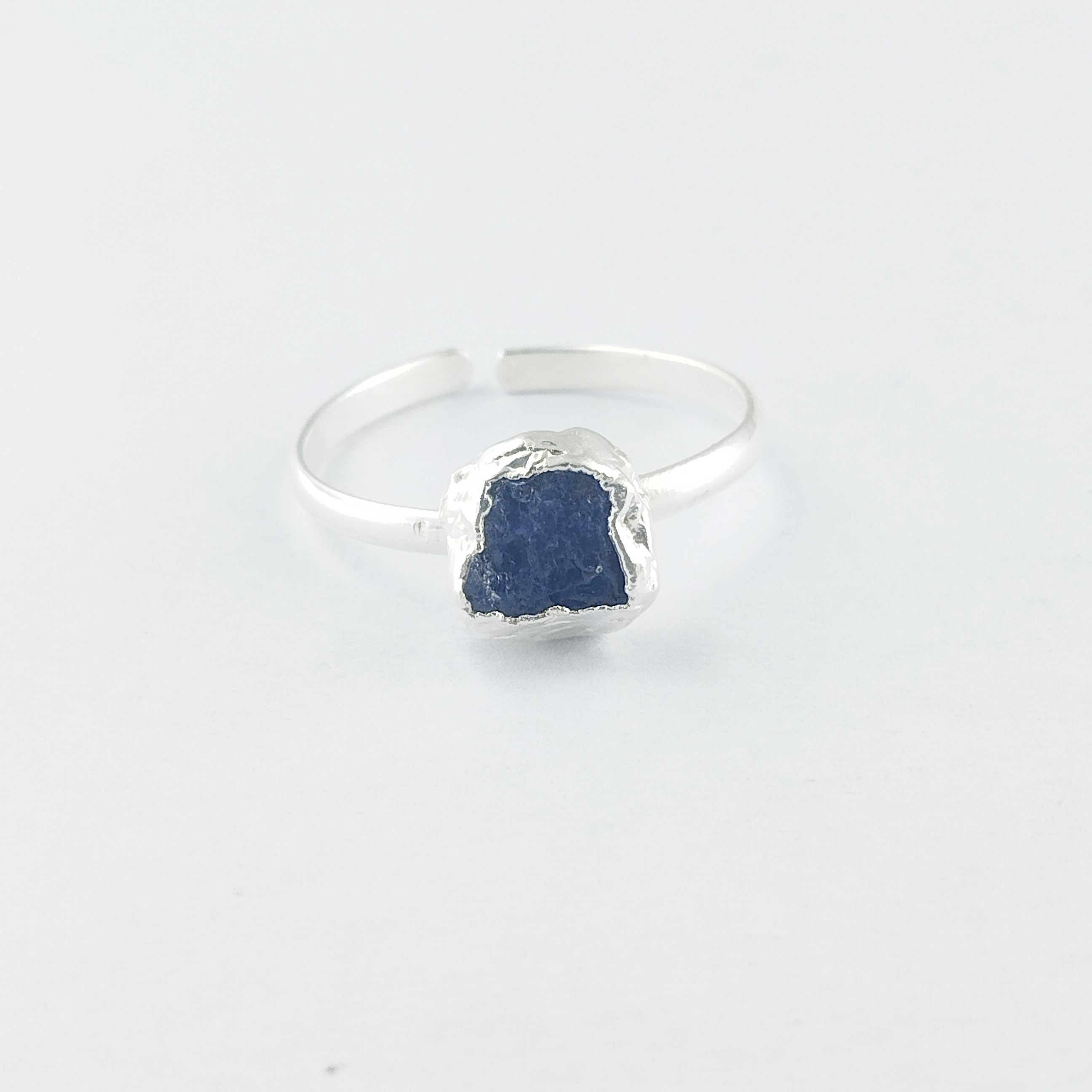 Tanzanite Raw Gemstone Rings, 925 Sterling Silver Adjustable Rings, Silver Plated Rings Birthstone Jewelry