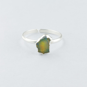 Ethiopian Opal  Raw Gemstone Rings, 925 Sterling Silver Adjustable Rings, Silver Plated Rings gemstone jewelry