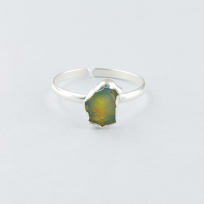 Ethiopian Opal  Raw Gemstone Rings, 925 Sterling Silver Adjustable Rings, Silver Plated Rings gemstone jewelry