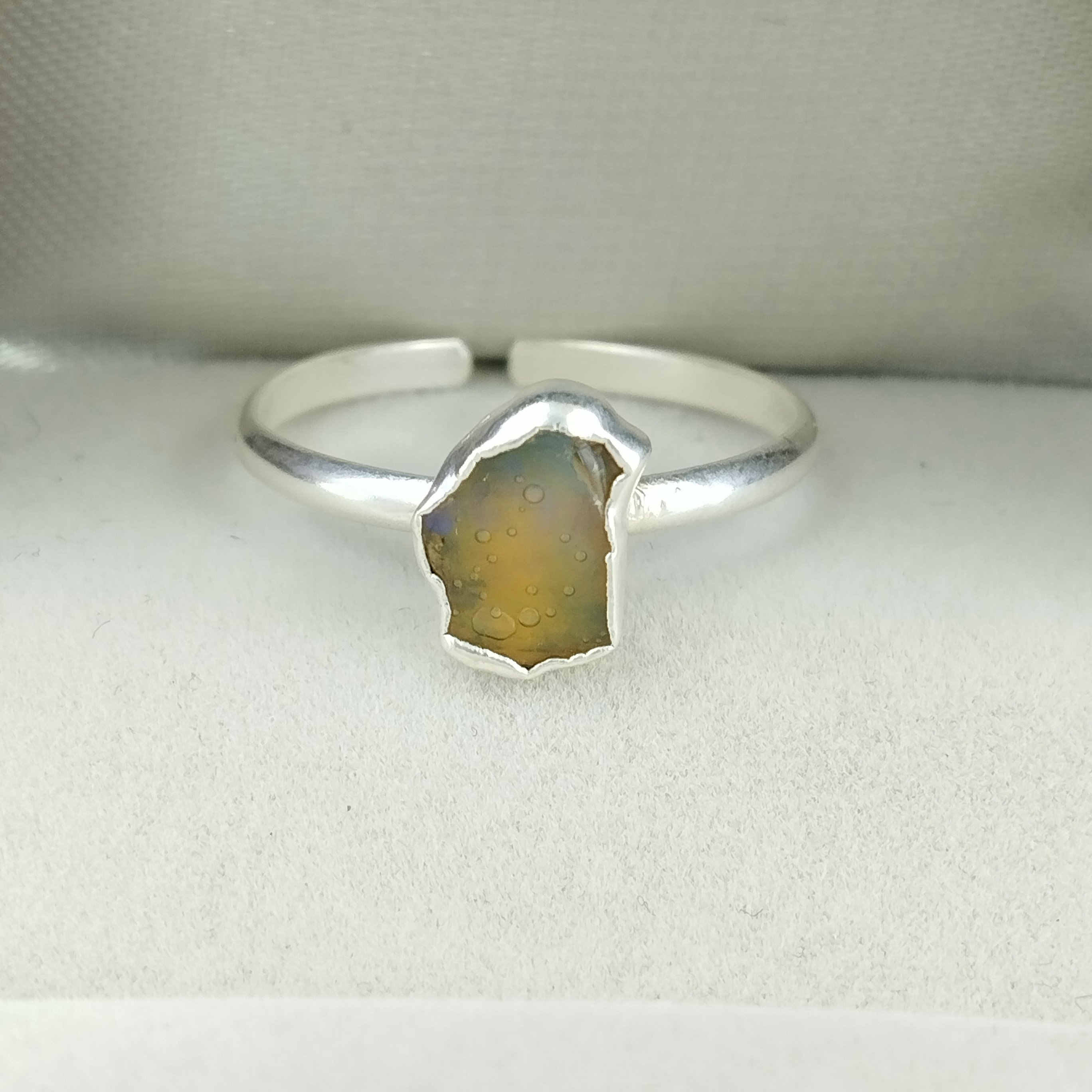 Ethiopian Opal  Raw Gemstone Rings, 925 Sterling Silver Adjustable Rings, Silver Plated Rings gemstone jewelry