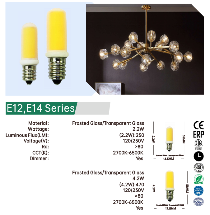 E14 LED Corn Ceramic Bulbs 2.2W 3W 4.2W Mini Ceiling Light Bulb SMD Energy Saving Corn LED E14 Corn Light for Home