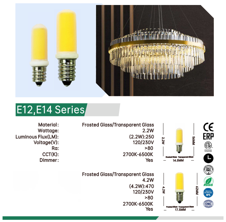 E14 LED Corn Ceramic Bulbs 2.2W 3W 4.2W Mini Ceiling Light Bulb SMD Energy Saving Corn LED E14 Corn Light for Home