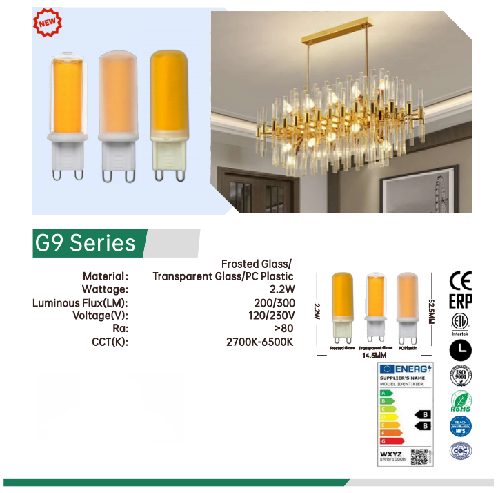 Manufacturer Wholesale 2.2W 3.2W 4.2W Flicker Free 120-230V Energy Saving Dimmable Led Bulb G4 G9 lamp