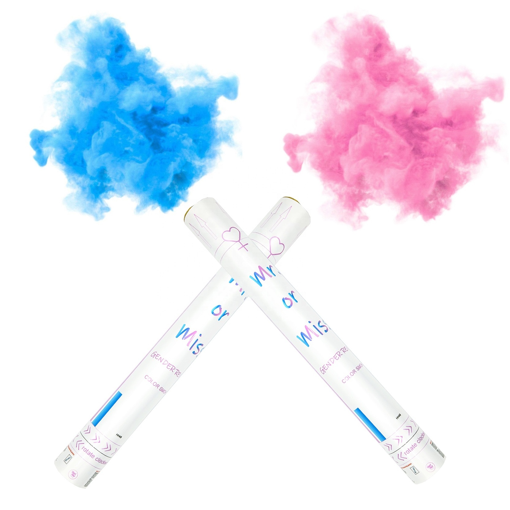 Heyha 2blue 2pink Custom Biodegradable Confetti Smoke Gender Reveal Confetti Powder Cannon Poppers