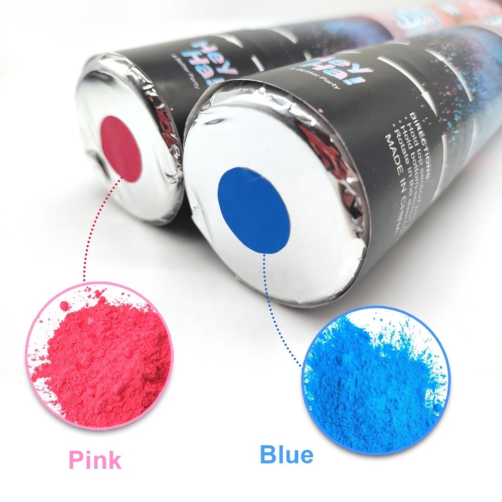 Amazon Hot Sale 12'' 18'' 24'' Gender Reveal 100% Biodegradable Holi Powder Smoke Confetti Cannons For Boy or Girl Baby Shower