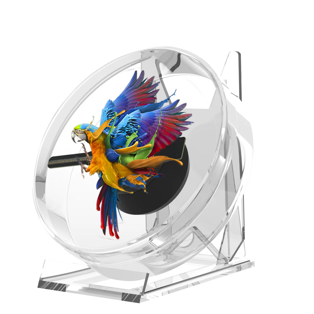 3D Holographic Projector led fan Support Music 13cm Desktop 3D hologram Fan Advertising Logo Light