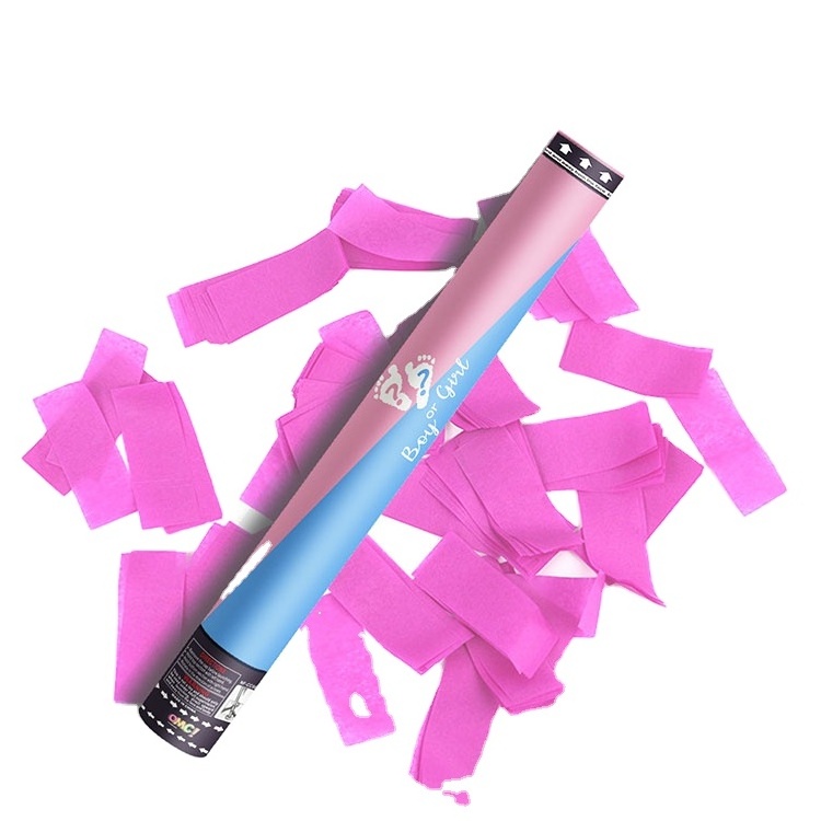 OMG Blue Pink 100% Biodegradable Confetti Baby Gender Reveal Confetti Cannon Smoke Cannon