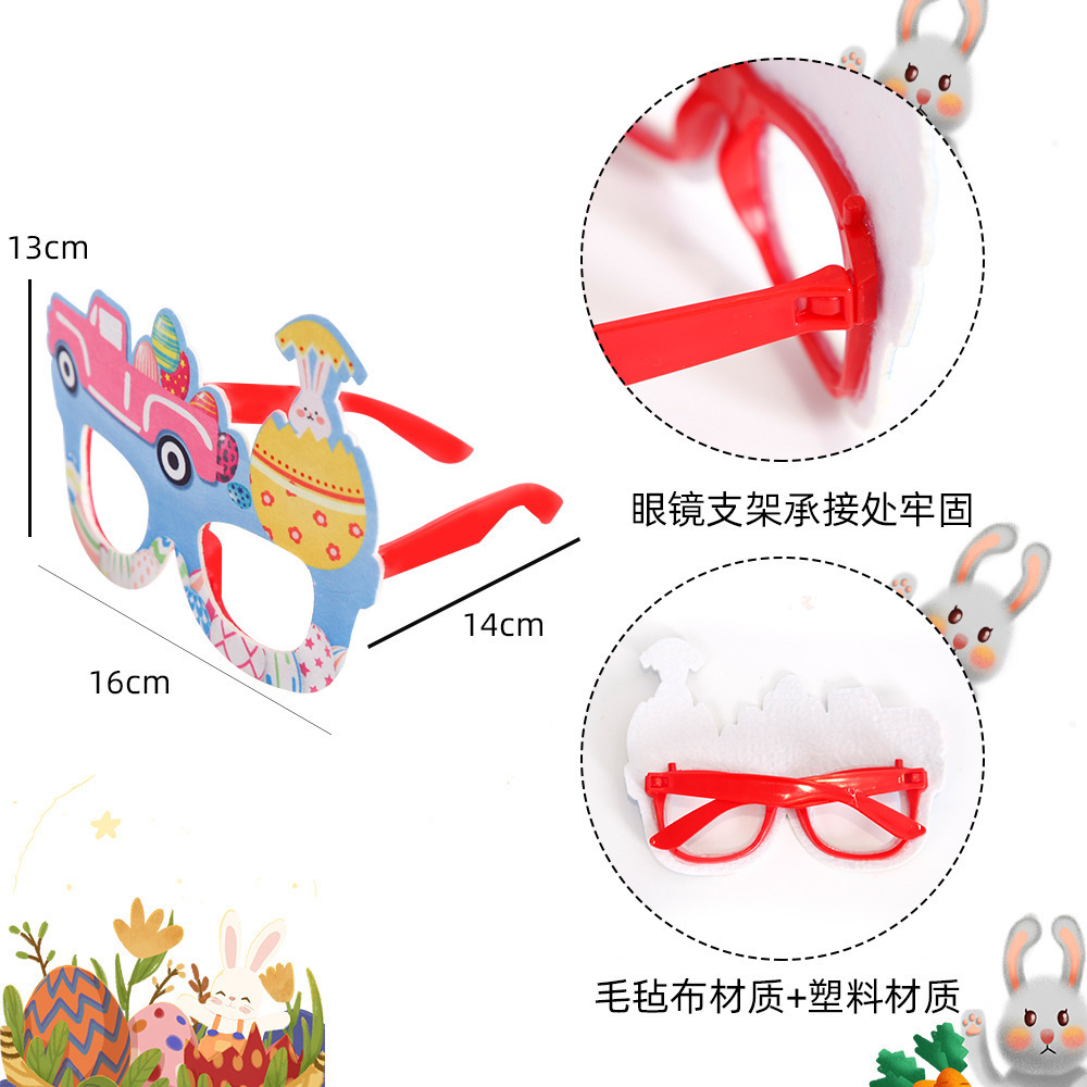 2023 easter party easter paper egg Cartoon rabbit glasses for easter decoration 2023 supplies