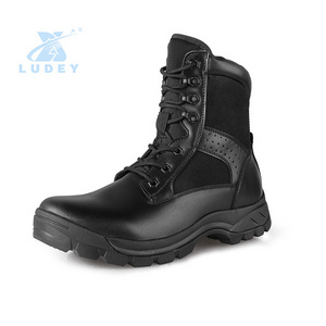 Cheap wholesale shoes camping shoes black leathers hiking boots tactical boots for men