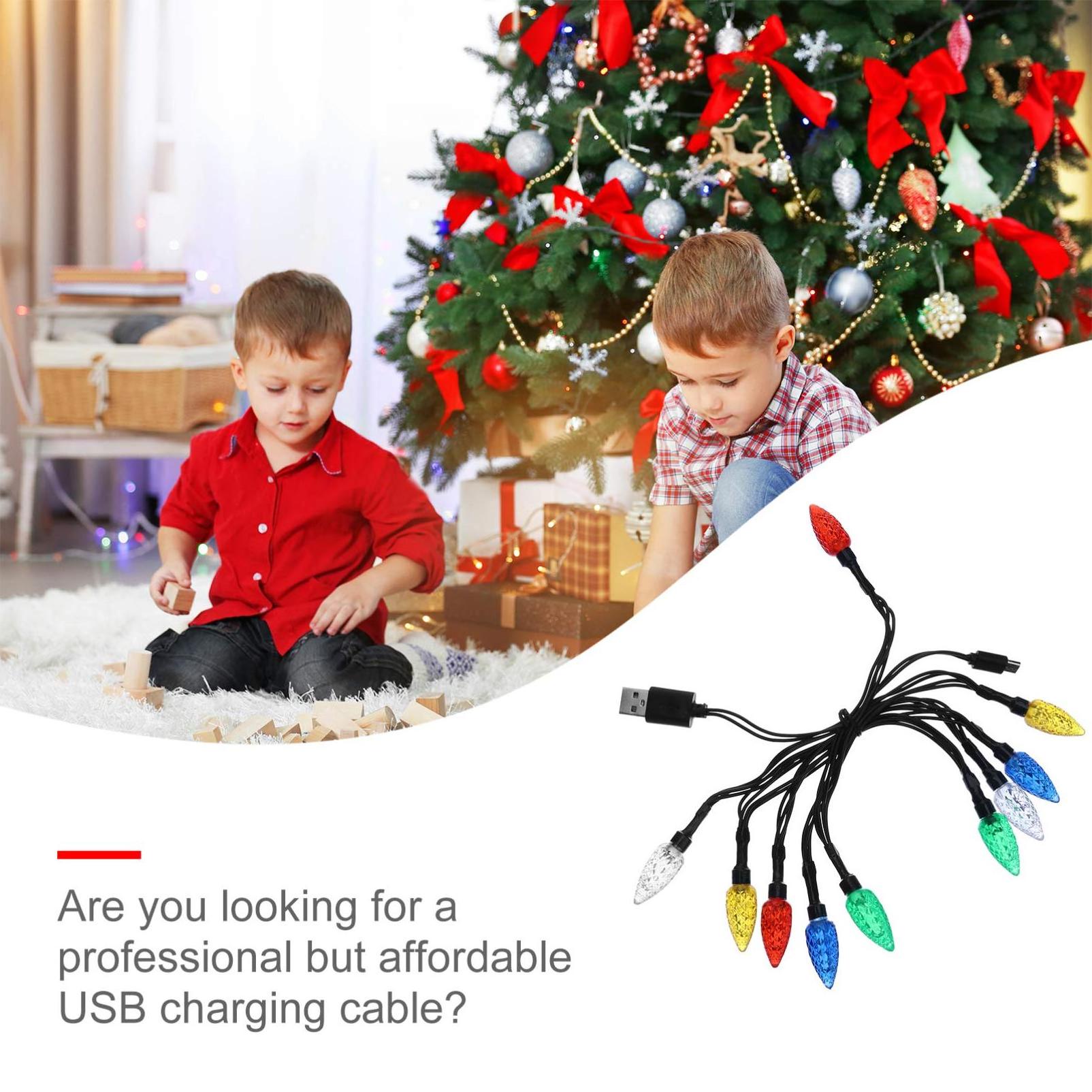 2024 Holiday Gift LED Christmas Lights Charging Cable USB and Bulb Charger Phone Charging Cable Cord Wholesale