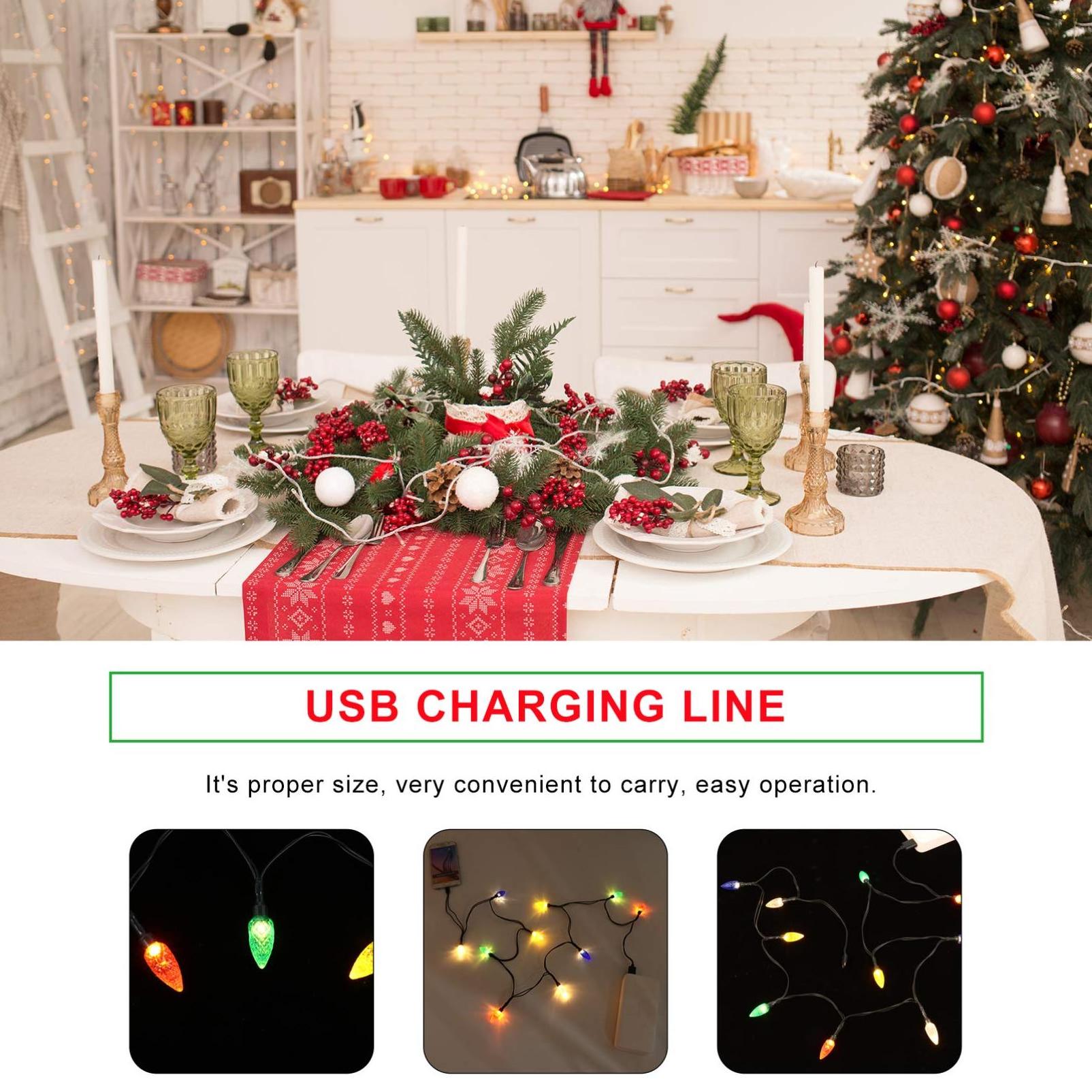 2024 Holiday Gift LED Christmas Lights Charging Cable USB and Bulb Charger Phone Charging Cable Cord Wholesale