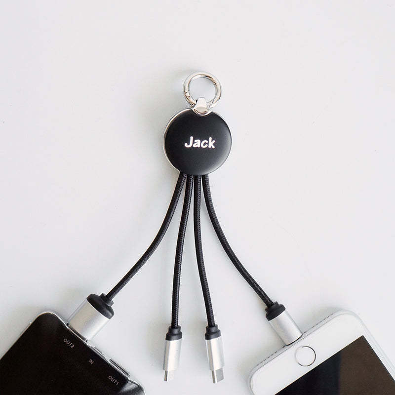 Wholesale Promotional Gift 3 In 1 Keychain Usb Charging Cable With Led Light Up Logo Keyring Data Charger Line Cord