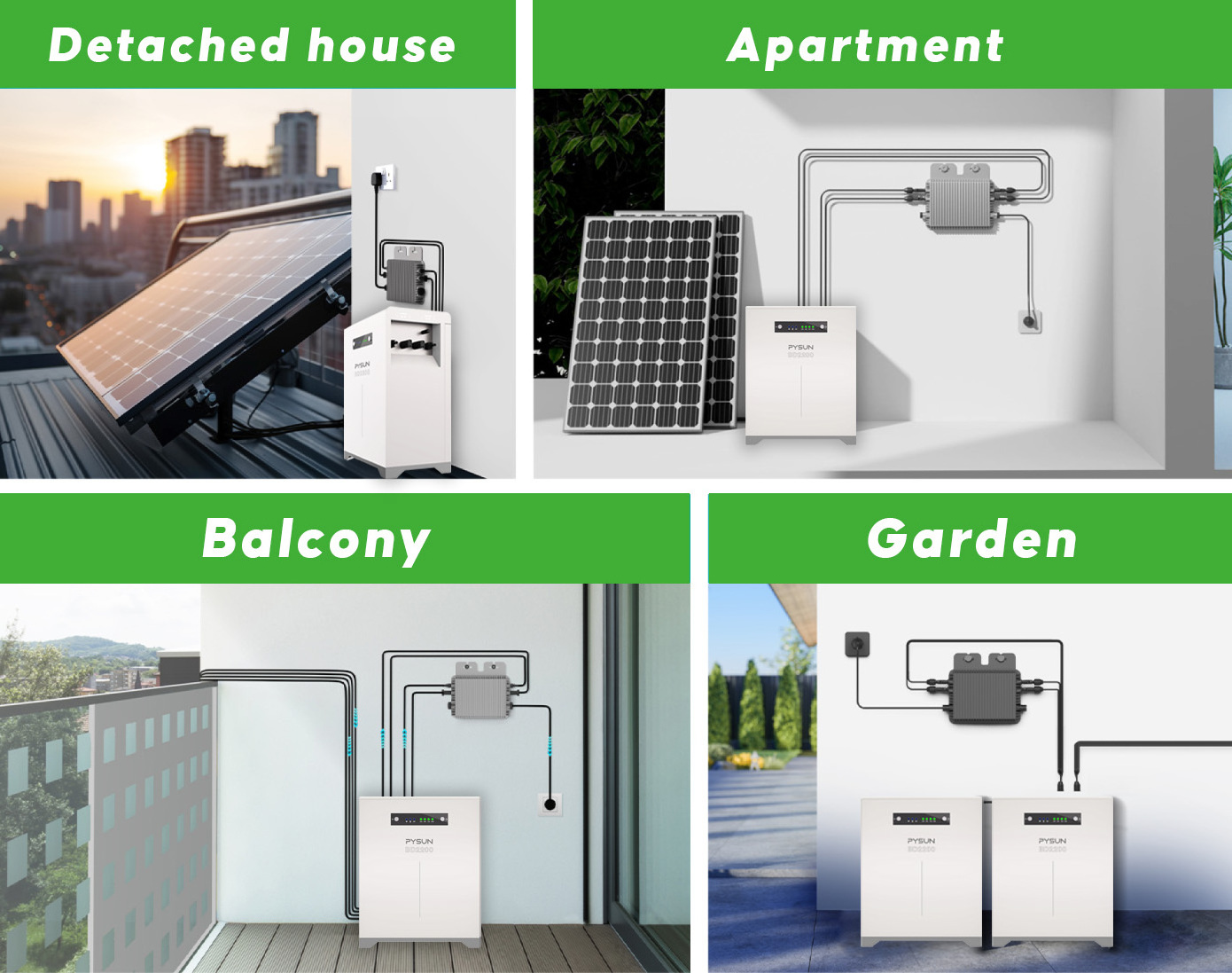 PYSUN Halterung Balkonkraftwerk Balcony Storage Power Plant Station 600w 800w 1200 Watt 2.15kwh Battery Storage With Battery