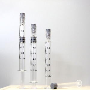 Glass empty prefilled syringe sterile 0.5ml/ 1ml/ 2.25ml/ 3ml/ 5ml Luer lock or Luer slip Prefilling glass syringe