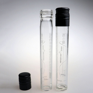 Mini 10ml 30ml 50ml 60ml 100ml tube beverage wine glass bottle with colorful aluminum screw caps vials