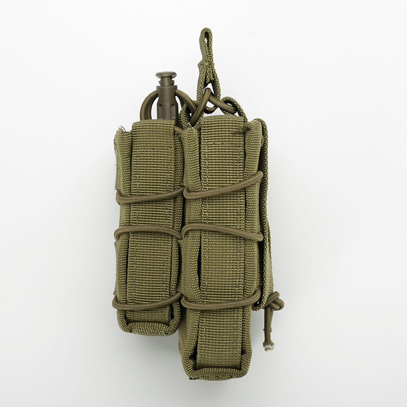 Outdoor Tactical Molle Double Layer Modular Magazine Pouch Elastic Nylon Cartridge Clip Mag Carrier