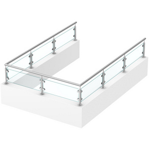 Stainless Steel Baluster Glass Railing For Parapet Wall